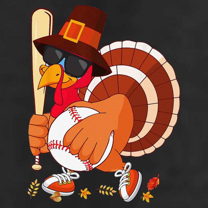 Turkey Playing Baseball Thanksgiving Turkey Baseball Player 7 Panel Mesh Trucker Snapback Hat