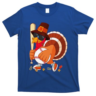 Turkey Playing Baseball Thanksgiving Turkey Baseball Player T-Shirt