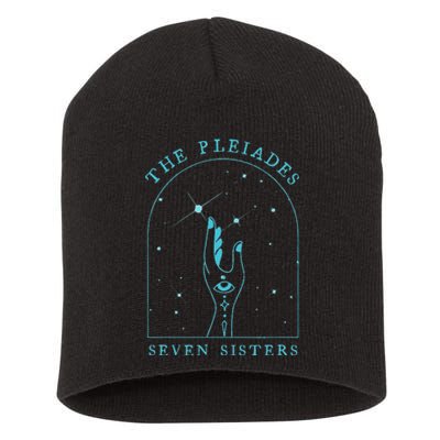 The Pleiades Boho Celestial Illustration For Women Short Acrylic Beanie