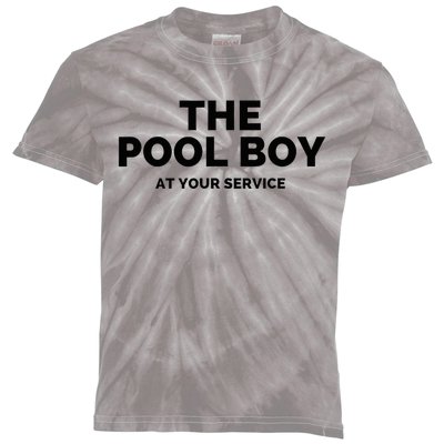 The Pool Boy At Your Service Funny Kids Tie-Dye T-Shirt