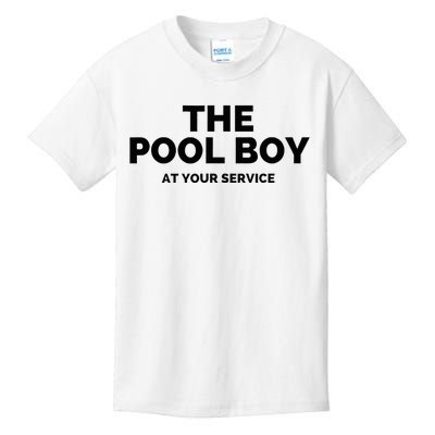 The Pool Boy At Your Service Funny Kids T-Shirt