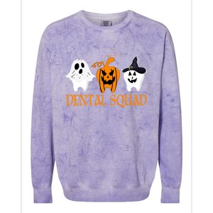 Th Pumpkin Boo Witch Dental Squad Group Halloween Costume Funny Gift Colorblast Crewneck Sweatshirt