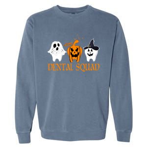 Th Pumpkin Boo Witch Dental Squad Group Halloween Costume Funny Gift Garment-Dyed Sweatshirt