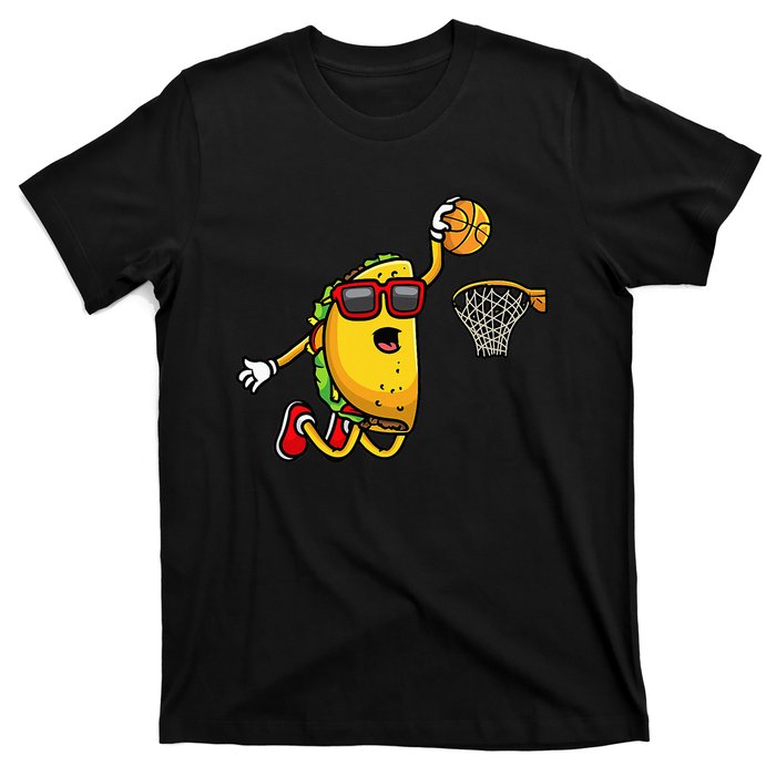 Taco Playing Basketball Funny Cinco De Mayo Sport Lover T-Shirt