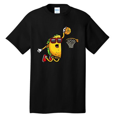 Taco Playing Basketball Funny Cinco De Mayo Sport Lover Tall T-Shirt