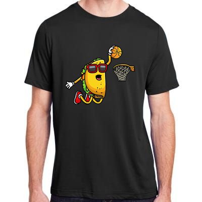 Taco Playing Basketball Funny Cinco De Mayo Sport Lover Adult ChromaSoft Performance T-Shirt