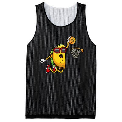 Taco Playing Basketball Funny Cinco De Mayo Sport Lover Mesh Reversible Basketball Jersey Tank