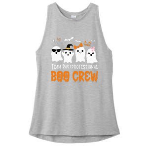 Team Paraprofessional Boo Crew Pumpkin Scary Halloween Ladies PosiCharge Tri-Blend Wicking Tank