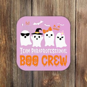 Team Paraprofessional Boo Crew Pumpkin Scary Halloween Coaster