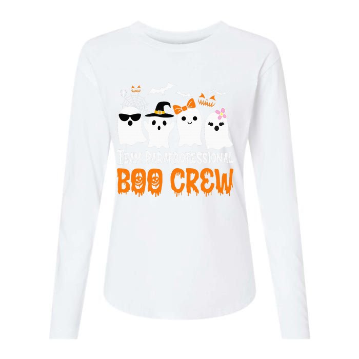 Team Paraprofessional Boo Crew Pumpkin Scary Halloween Womens Cotton Relaxed Long Sleeve T-Shirt