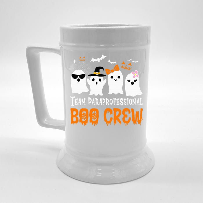 Team Paraprofessional Boo Crew Pumpkin Scary Halloween Beer Stein