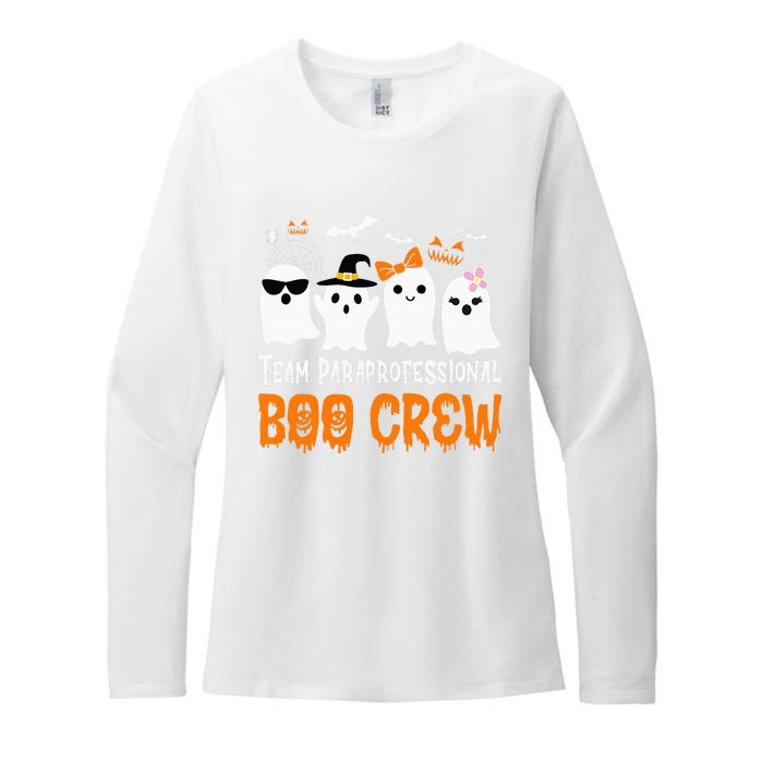 Team Paraprofessional Boo Crew Pumpkin Scary Halloween Womens CVC Long Sleeve Shirt