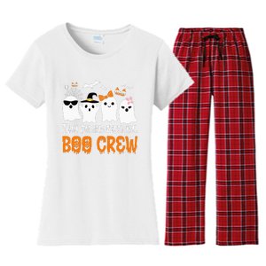 Team Paraprofessional Boo Crew Pumpkin Scary Halloween Women's Flannel Pajama Set