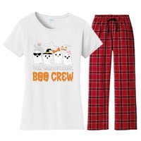 Team Paraprofessional Boo Crew Pumpkin Scary Halloween Women's Flannel Pajama Set