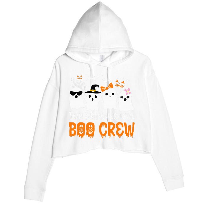 Team Paraprofessional Boo Crew Pumpkin Scary Halloween Crop Fleece Hoodie