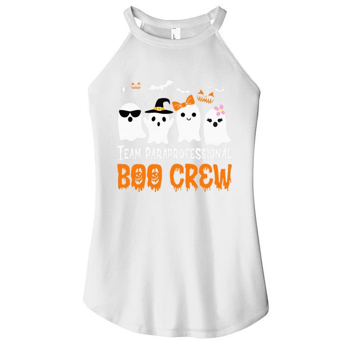 Team Paraprofessional Boo Crew Pumpkin Scary Halloween Women's Perfect Tri Rocker Tank