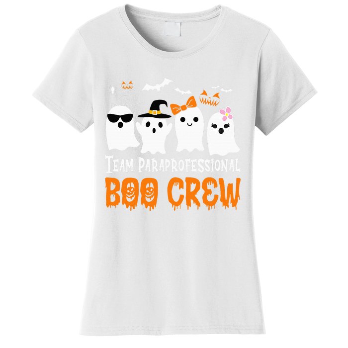 Team Paraprofessional Boo Crew Pumpkin Scary Halloween Women's T-Shirt