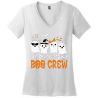 Team Paraprofessional Boo Crew Pumpkin Scary Halloween Women's V-Neck T-Shirt