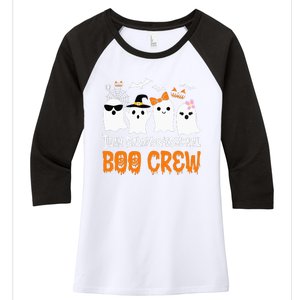 Team Paraprofessional Boo Crew Pumpkin Scary Halloween Women's Tri-Blend 3/4-Sleeve Raglan Shirt