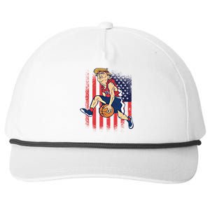 Trump Playing Basketball Funny President Sports Lover Gift Great Gift Snapback Five-Panel Rope Hat