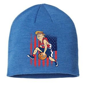 Trump Playing Basketball Funny President Sports Lover Gift Great Gift Sustainable Beanie