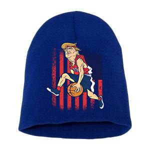 Trump Playing Basketball Funny President Sports Lover Gift Great Gift Short Acrylic Beanie