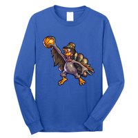 Turkey Playing Basketball Thanksgiving Boys Turkey Gift Long Sleeve Shirt