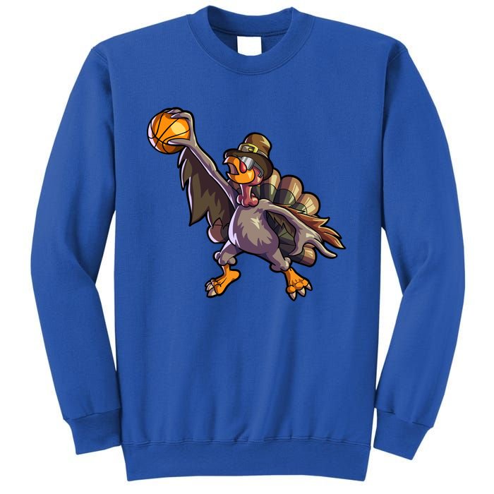 Turkey Playing Basketball Thanksgiving Boys Turkey Gift Sweatshirt