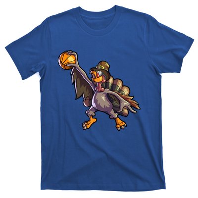 Turkey Playing Basketball Thanksgiving Boys Turkey Gift T-Shirt