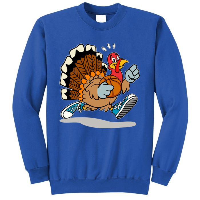 Turkey Playing Basketball Thanksgiving Boys Turkey Gift Sweatshirt