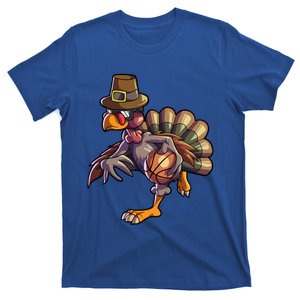 Turkey Playing Basketball Thanksgiving Boys Turkey Gift T-Shirt