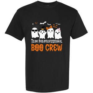 Team Paraprofessional Boo Crew Halloween Ghost Garment-Dyed Heavyweight T-Shirt