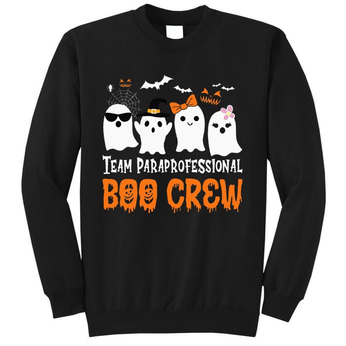 Team Paraprofessional Boo Crew Halloween Ghost Tall Sweatshirt