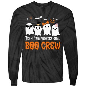 Team Paraprofessional Boo Crew Halloween Ghost Tie-Dye Long Sleeve Shirt