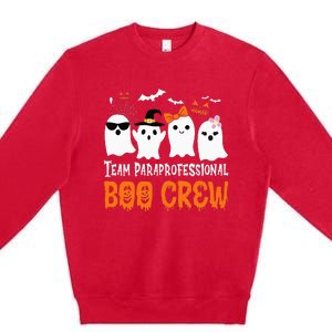 Team Paraprofessional Boo Crew Halloween Ghost Premium Crewneck Sweatshirt