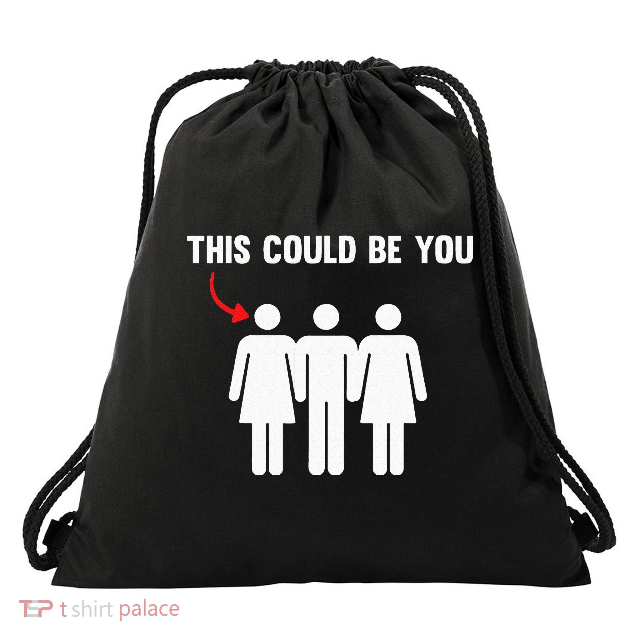 Throuple Poly Couple Funny Polyamory This Could Be You Drawstring Bag