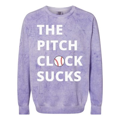 The Pitch Clock Sucks Pitching Shot Clock Baseball Pitcher Colorblast Crewneck Sweatshirt