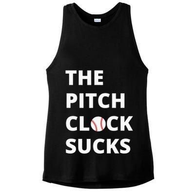 The Pitch Clock Sucks Pitching Shot Clock Baseball Pitcher Ladies PosiCharge Tri-Blend Wicking Tank