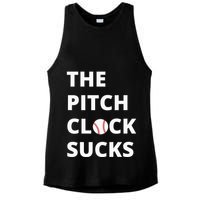The Pitch Clock Sucks Pitching Shot Clock Baseball Pitcher Ladies PosiCharge Tri-Blend Wicking Tank