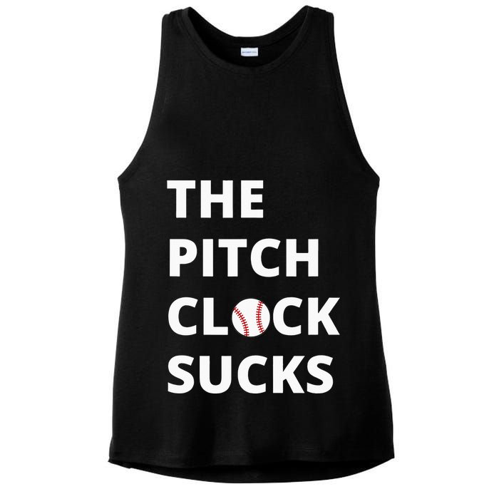 The Pitch Clock Sucks Pitching Shot Clock Baseball Pitcher Ladies PosiCharge Tri-Blend Wicking Tank