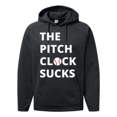 The Pitch Clock Sucks Pitching Shot Clock Baseball Pitcher Performance Fleece Hoodie