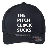 The Pitch Clock Sucks Pitching Shot Clock Baseball Pitcher Flexfit Unipanel Trucker Cap