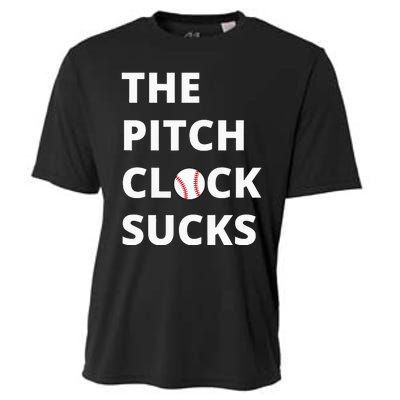 The Pitch Clock Sucks Pitching Shot Clock Baseball Pitcher Cooling Performance Crew T-Shirt