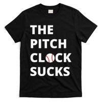 The Pitch Clock Sucks Pitching Shot Clock Baseball Pitcher T-Shirt