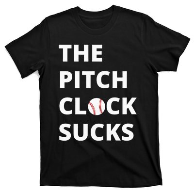 The Pitch Clock Sucks Pitching Shot Clock Baseball Pitcher T-Shirt