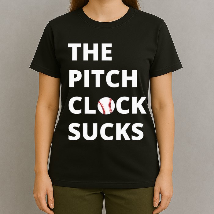 The Pitch Clock Sucks Pitching Shot Clock Baseball Pitcher T-Shirt