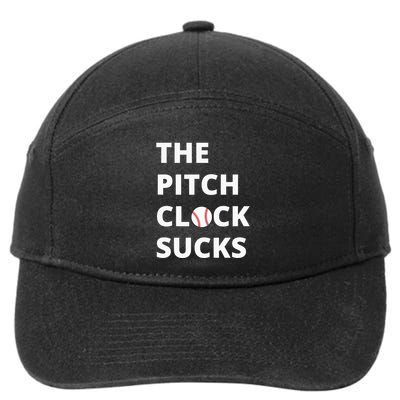 The Pitch Clock Sucks Pitching Shot Clock Baseball Pitcher 7-Panel Snapback Hat