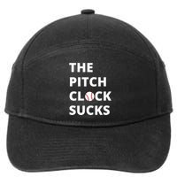 The Pitch Clock Sucks Pitching Shot Clock Baseball Pitcher 7-Panel Snapback Hat