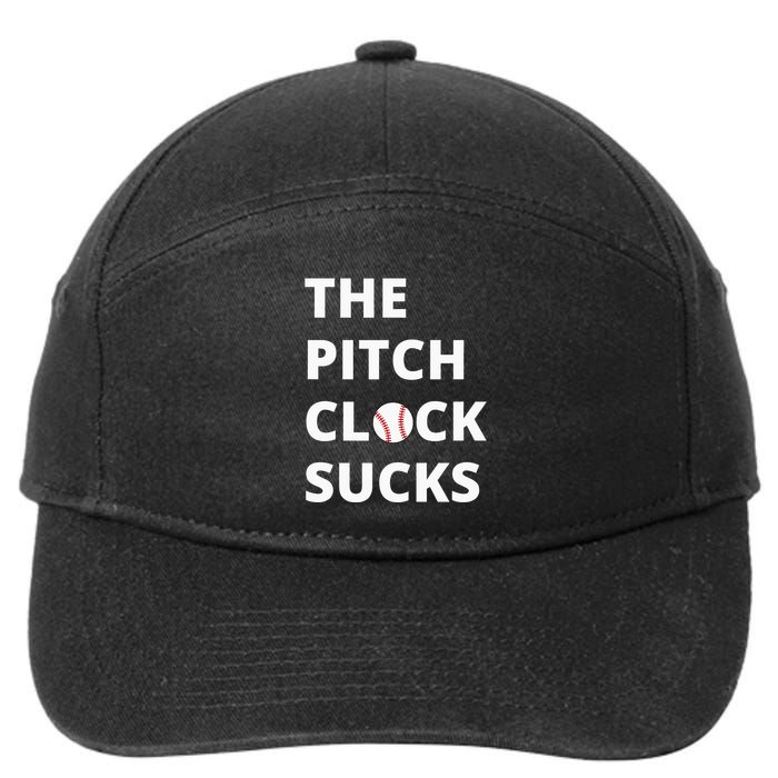 The Pitch Clock Sucks Pitching Shot Clock Baseball Pitcher 7-Panel Snapback Hat