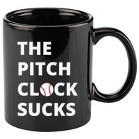 The Pitch Clock Sucks Pitching Shot Clock Baseball Pitcher 11oz C Handle Ceramic Mug